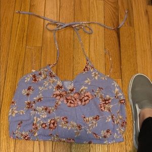 American eagle cropped floral halter top